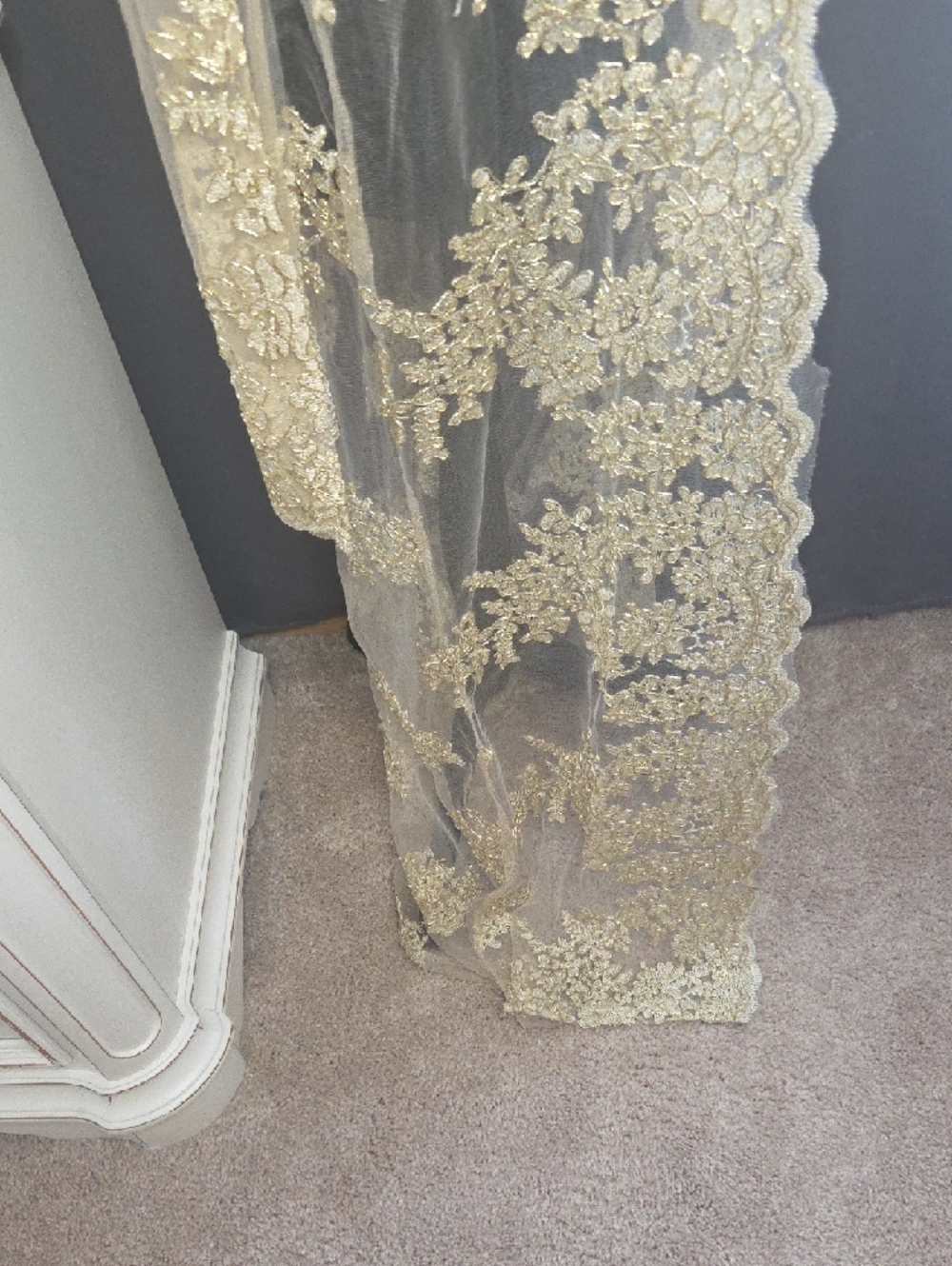 Windsor Gold Embroidered Sheer Overlay - Picture 5 of 5